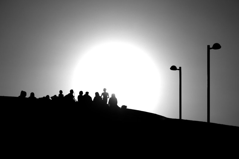 silhouet black and white people sky silhouettes ...#25 фото превью