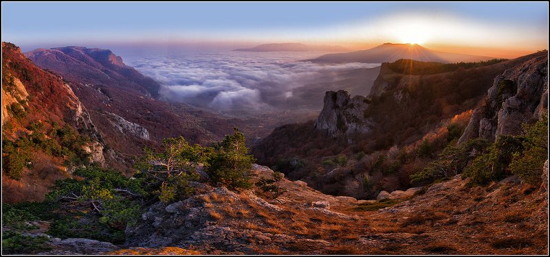 крым, демирджи, осень, вечер, панорама Октябрь в Крыму фото превью