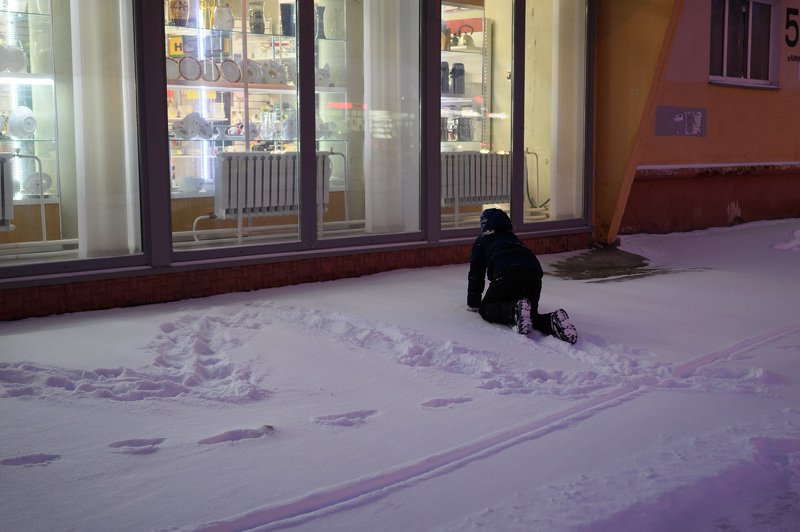 уличная фотография, streetphotography, ночь, зима, снег, Январь фото превью