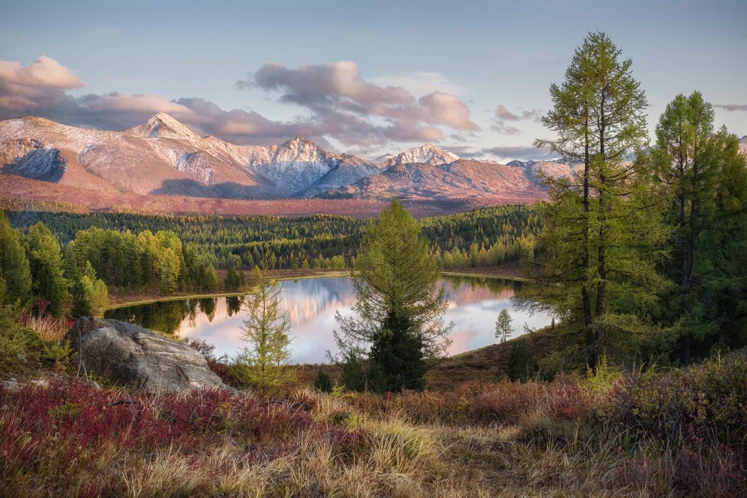 алтай, горный алтай, курайский хребет, сентябрь, горная тундра, таежный лес, горное озеро, киделю, кеделю, улаганский район, улаганские перевал, улаганские озера, закатные краски, altai mountains, кедры, лиственницы, Алена Рубан