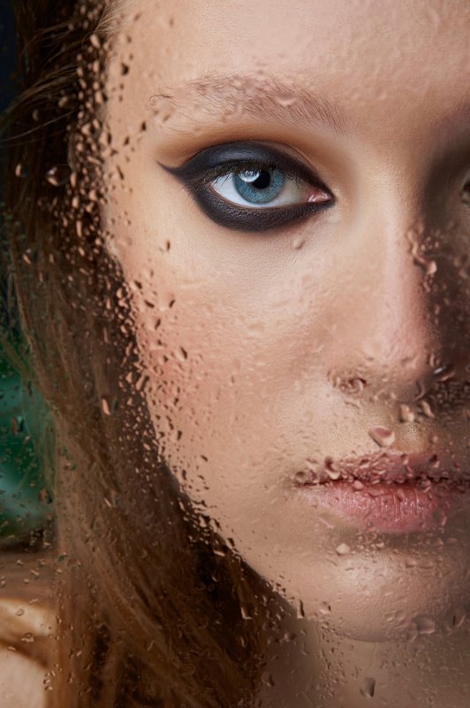 sony, beauty, close up, make up, drops, water, eyes, lips, retouch Drops фото превью