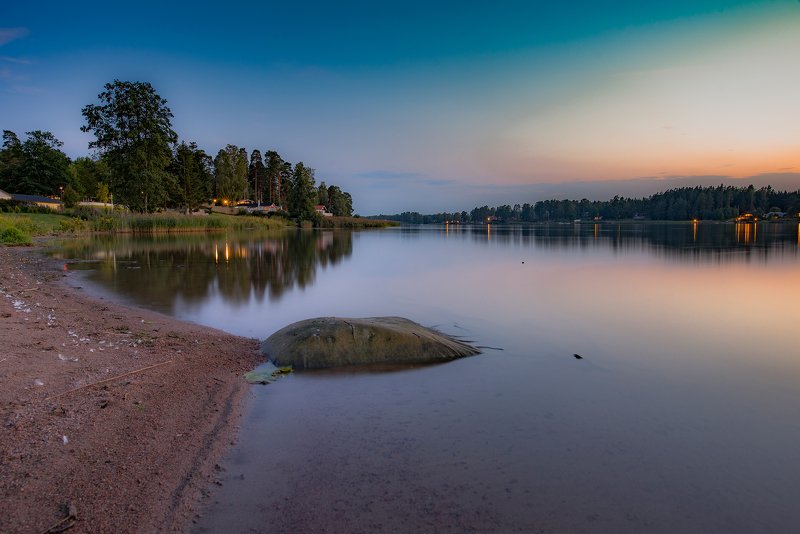 природа, пейзаж, швеция, озеро, отражение, вечер Тихим шведским вечером фото превью