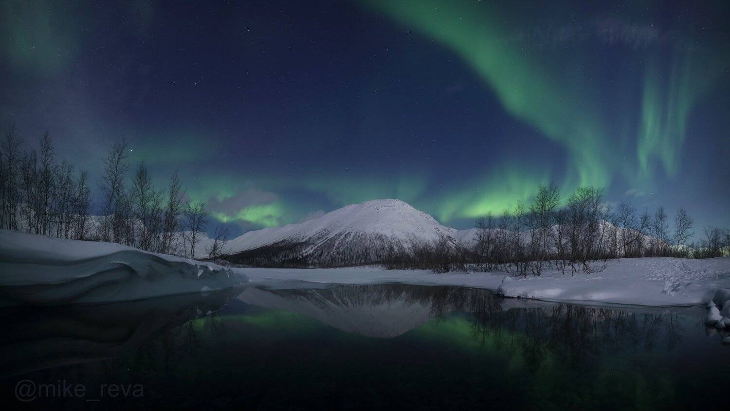 ночь звезды северное сияние ночной пейзаж астрофотография хибины кировск малый вудъявр, Михаил Рева