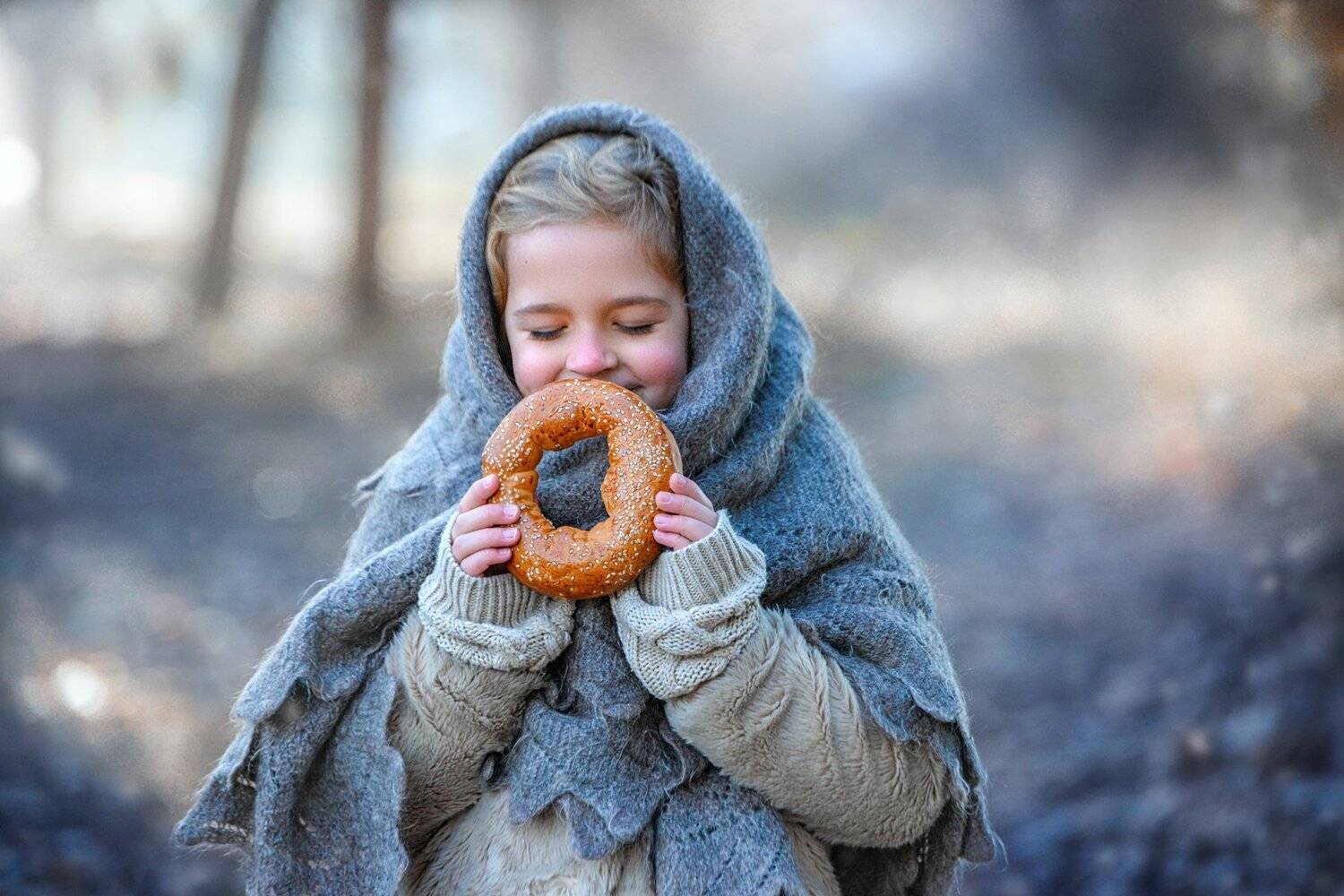 зима ретро девочка калач, Надежда Заручевская