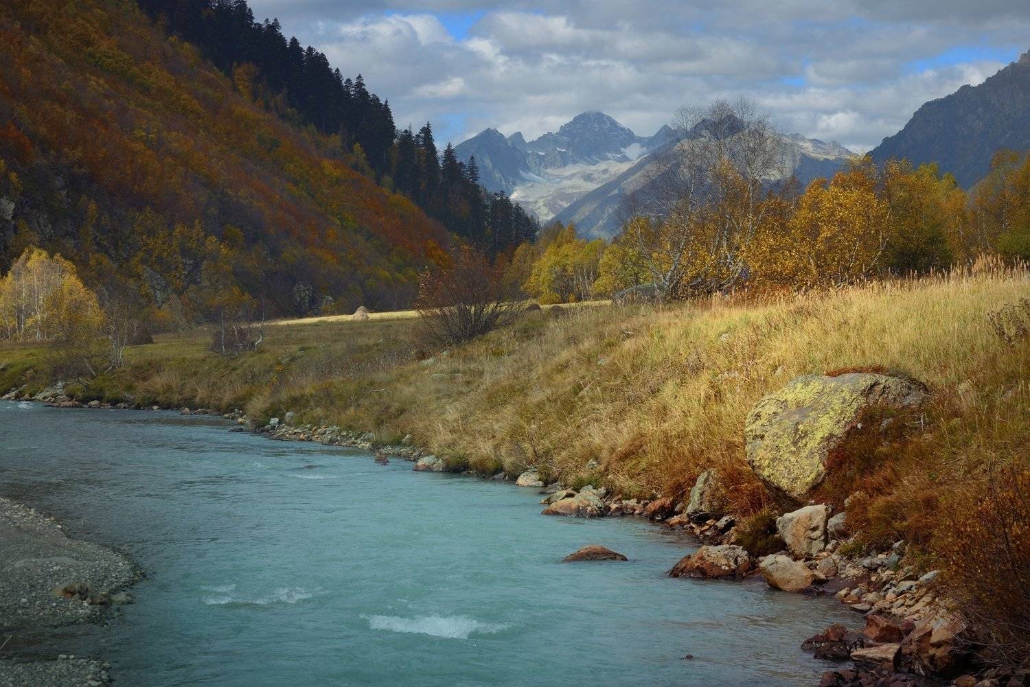 горы кавказ осень домбай, Александр Жарников