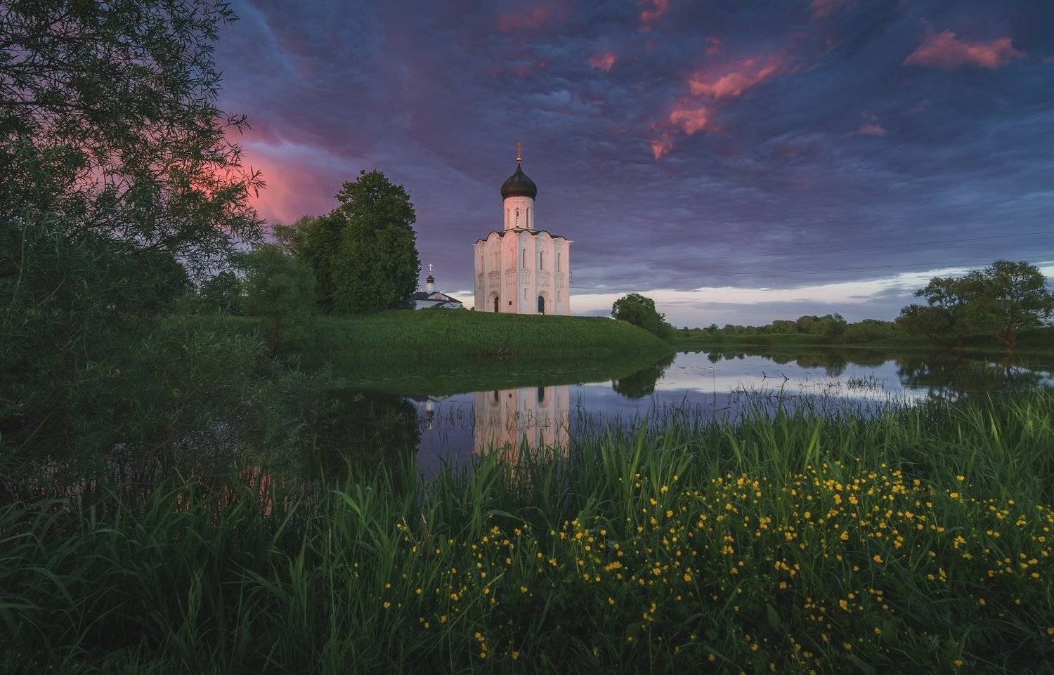 храм, боголюбово, вечер, гроза, лето, пейзаж, Виталий Левыкин