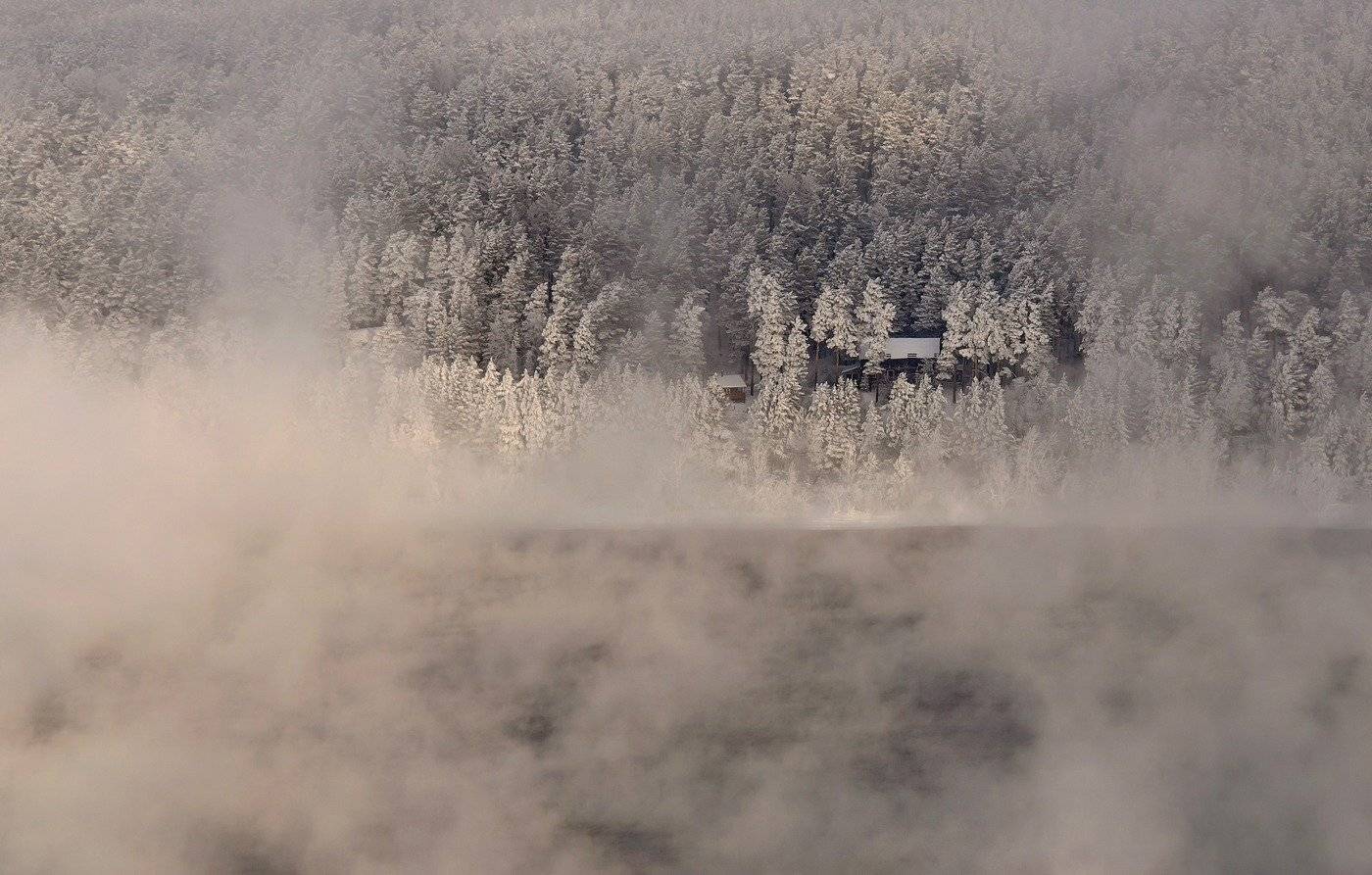 енисей, мороз, изморозь.банька., Марина Фомина
