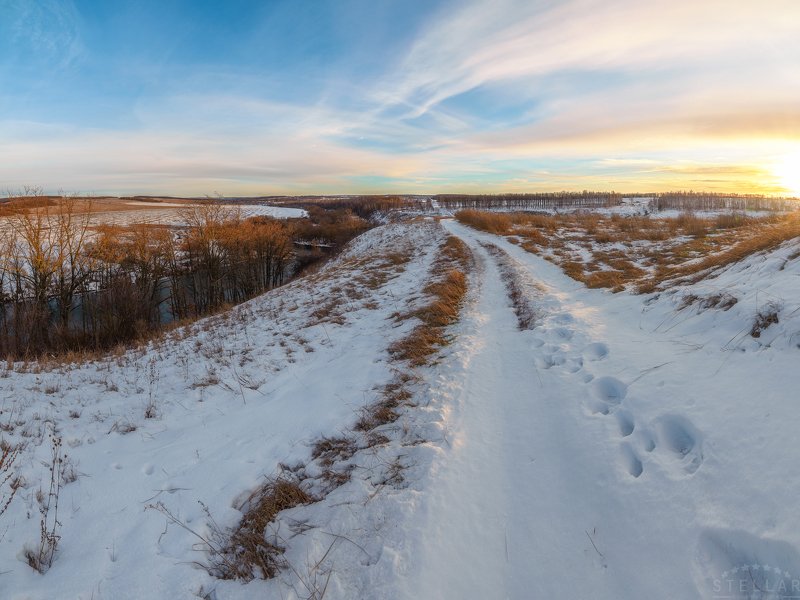 Красивая меча, Ишутино, Зима, Река,  Поход по полю к Ишутинскому городищу фото превью