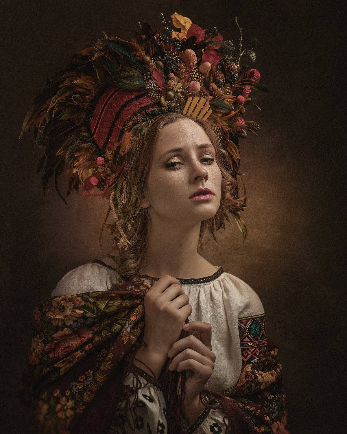 female, fine, art, portrait, retro, ethnic, vintage, feminine, beauty, dress, robe, heritage, color, low light, woman, sensual, sensuality, Дмитрий Толоконов