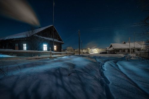 Январская ночь в селе