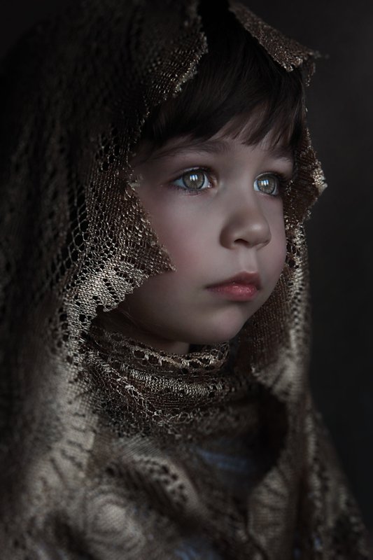 portrait .портрет, дети , поле, девочка Анна Ивановна фото превью