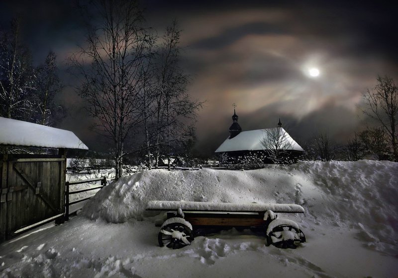 беларусь, звезды, зима, луна, мороз, ночь, снег, замок, гольшаны, вечера-на-хуторе, озерцо, логойск, дудутки,  фотограф-интерьеров-в-минске Шоколадный вечер на хуторе с телегой фото превью
