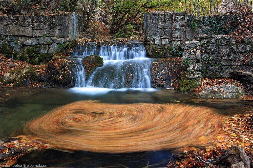 оскеь, водопад,листья,лес,крім, Антон Петрусь