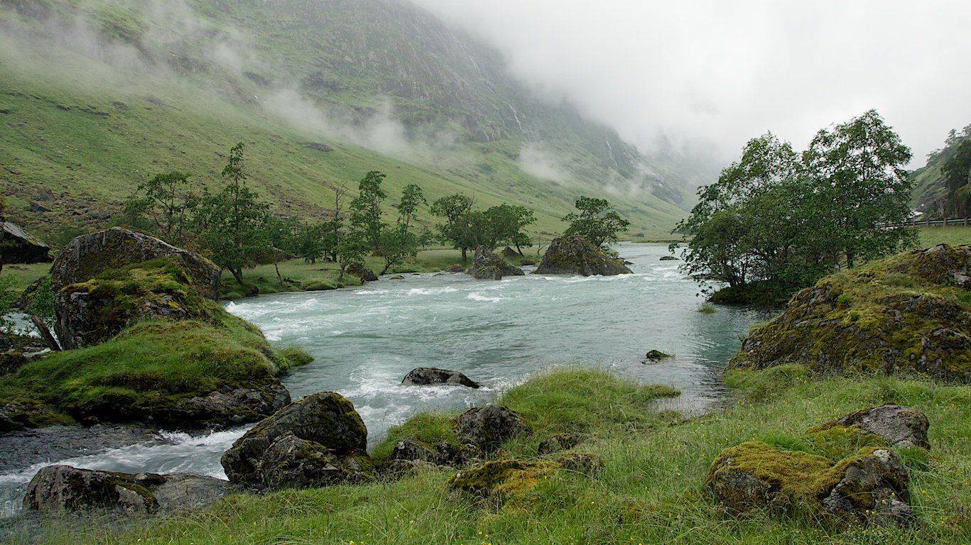 норвегия,июль,туман,облака,река,горы., СПИРИДОНОВ НИКОЛАЙ
