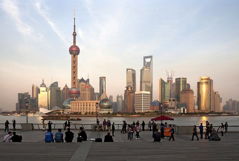 китай, шанхай, закат, набережная, бунд, вайтань *** фото превью