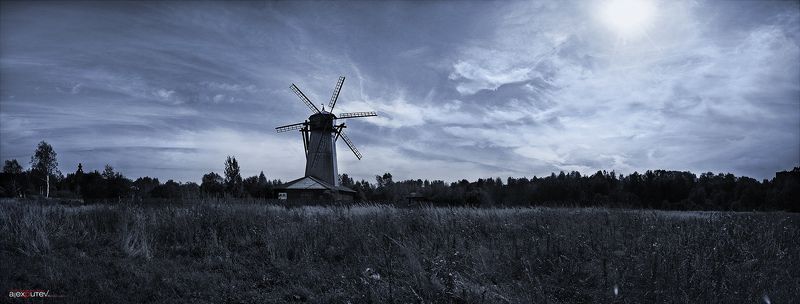 панорама,мельница,природа,путешествие старая мельница фото превью