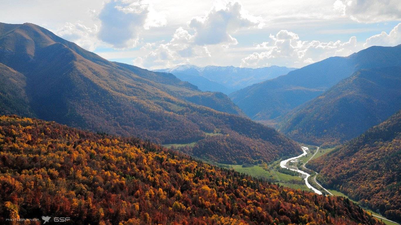 архыз, горы, осень, река, дорога, Serj Master