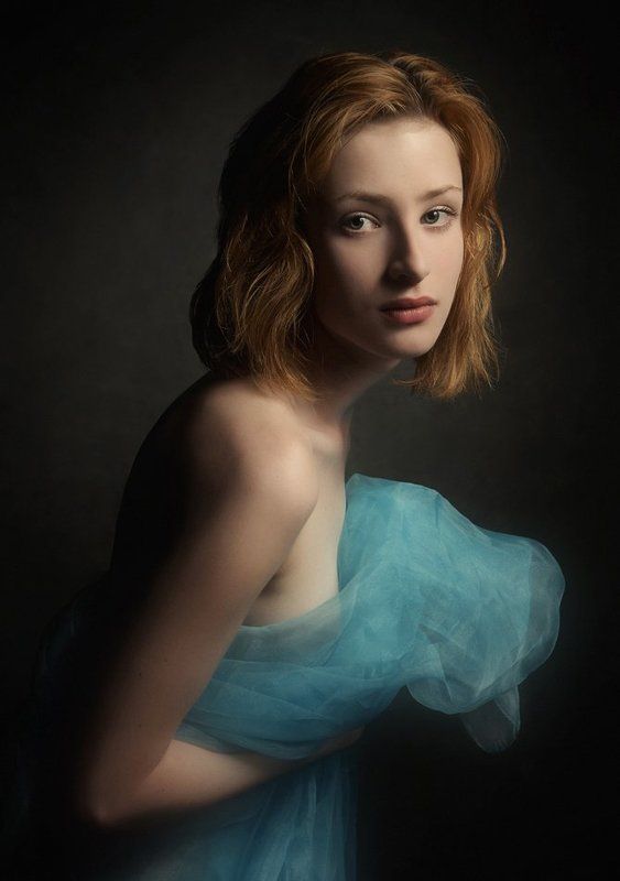 Portrait with a blue organza.... фото превью
