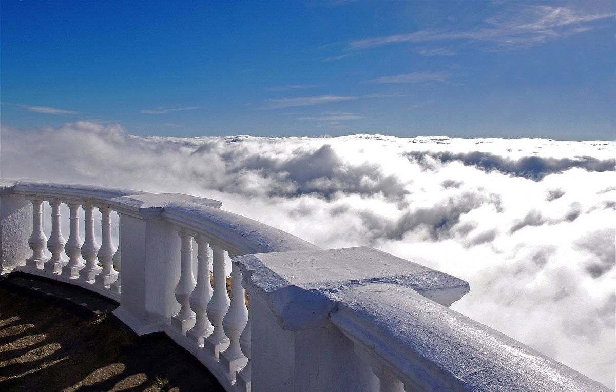 небо, облака, перила беседки, Милокост Алексей