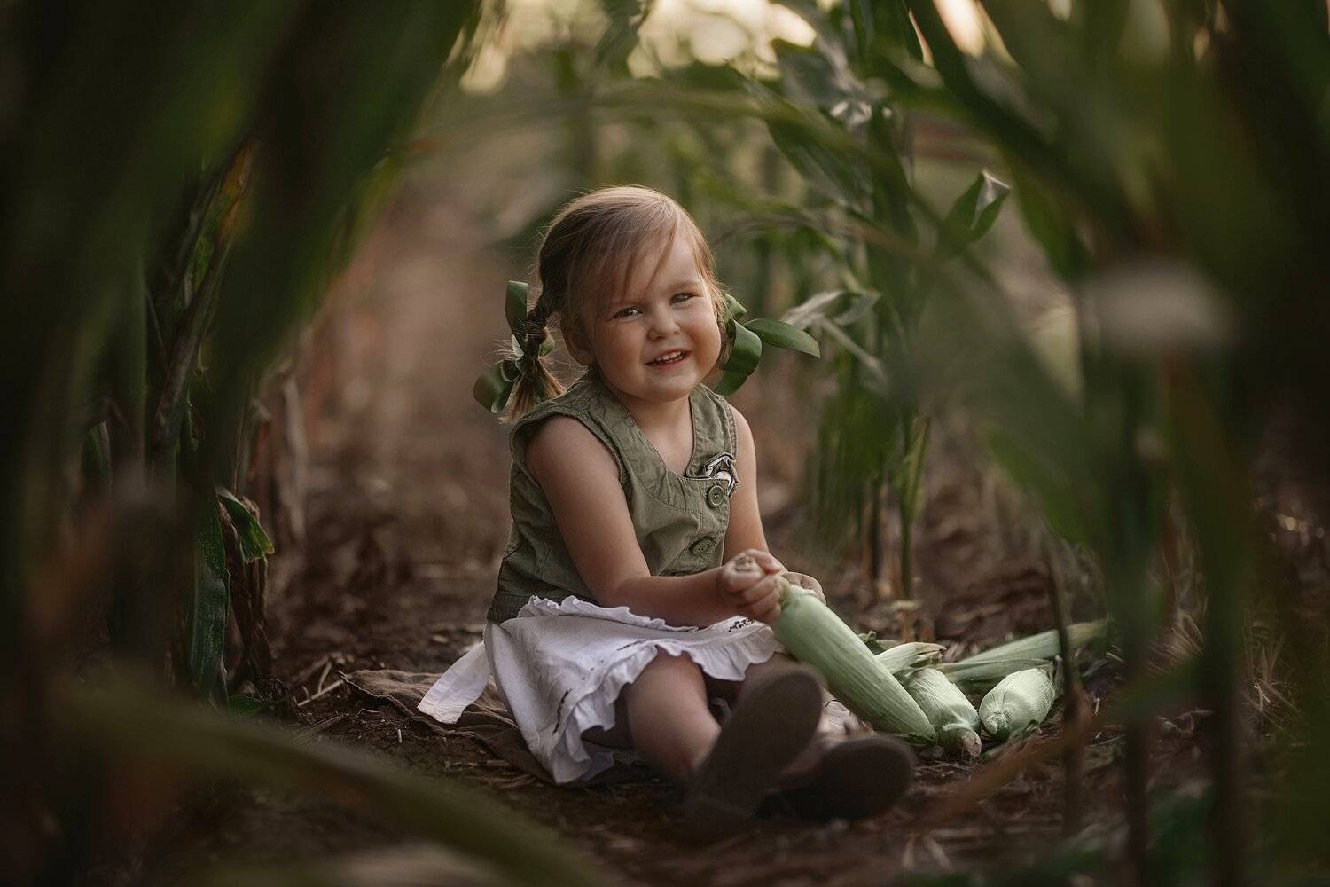 девочка, детство, радость, кукуруза, село, поле, Марина Еленчук