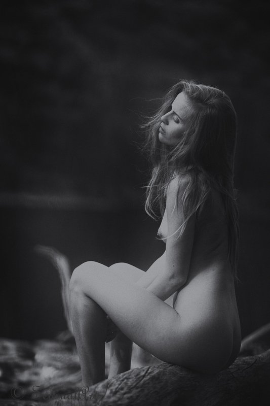 female, woman, nude The lake фото превью