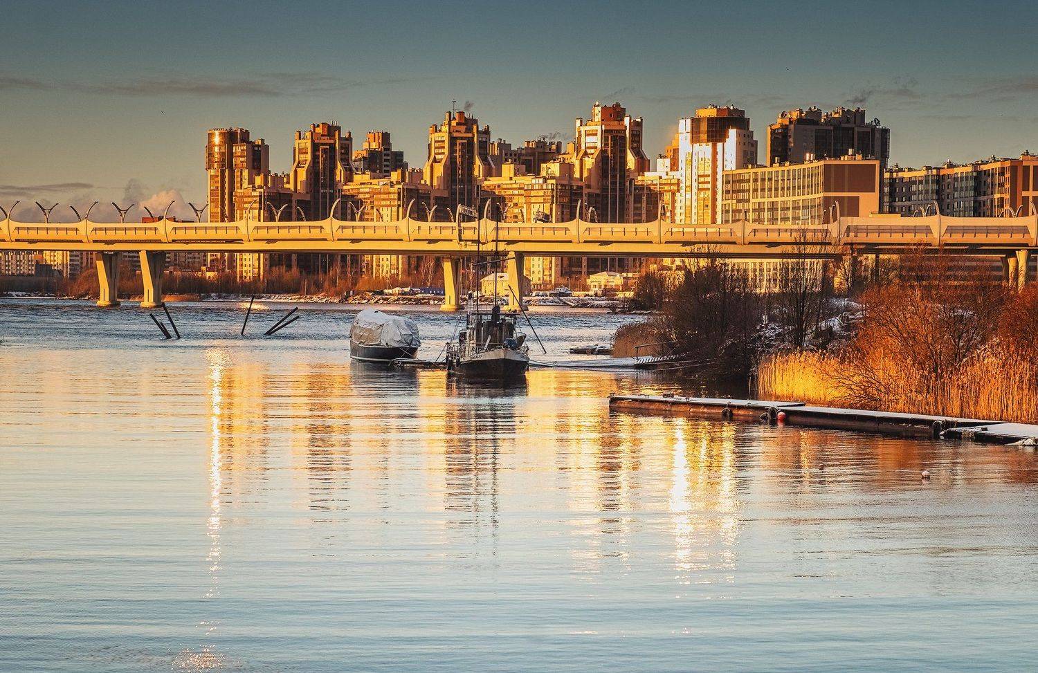 город, река, закат, кораблик, лодка, закат, солнце, Вавилова Елизавета