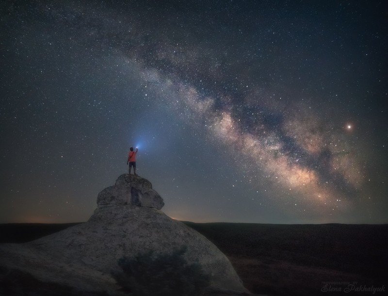 пейзаж,ночь,млечный путь,ночной пейзаж,крым,горы,россия,природа,фототур,лето Звездный Путь фото превью