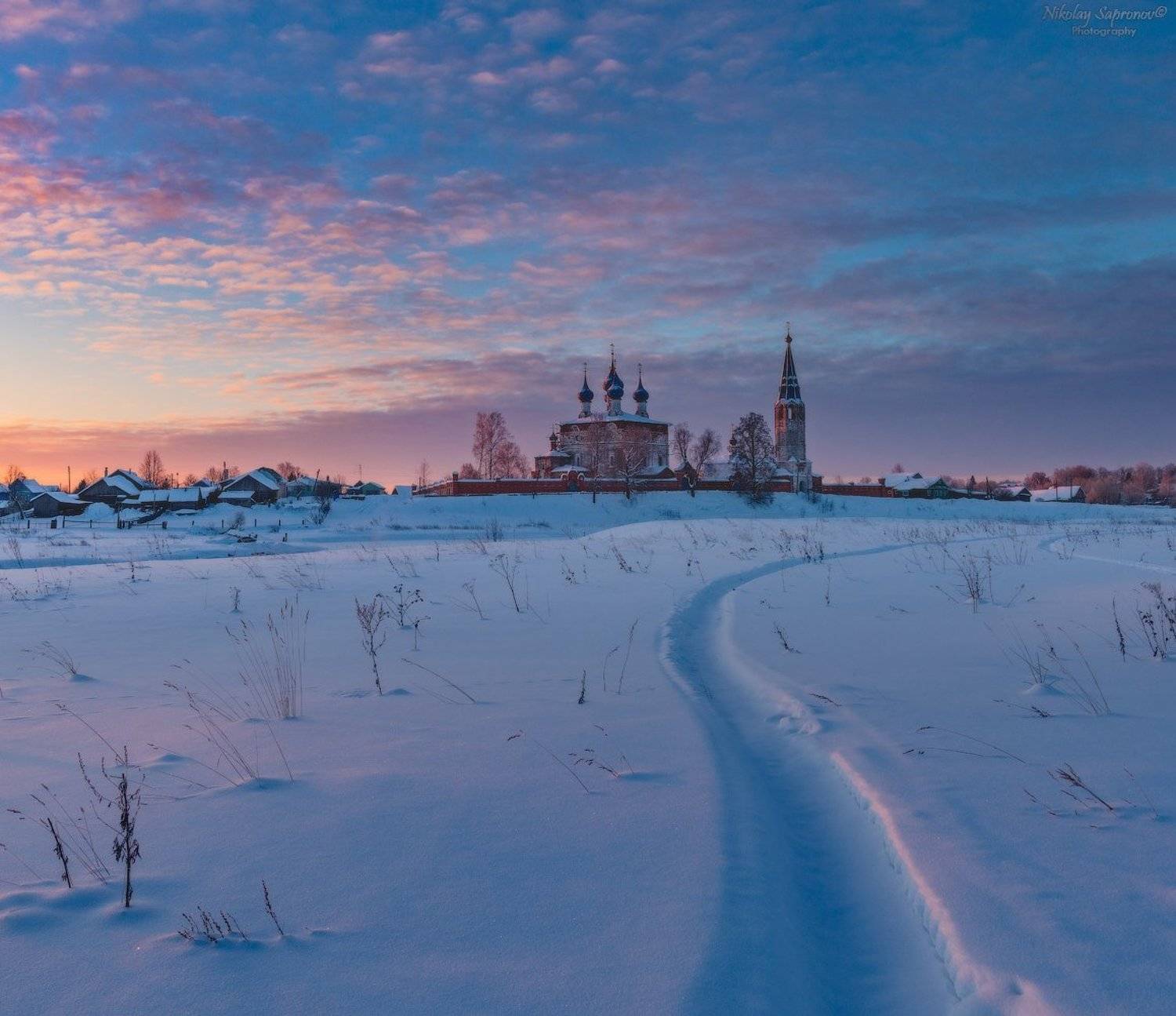 дунилово, теза, ивановская область, горицы, храмы, зимний пейзаж, шуйский район, Николай Сапронов