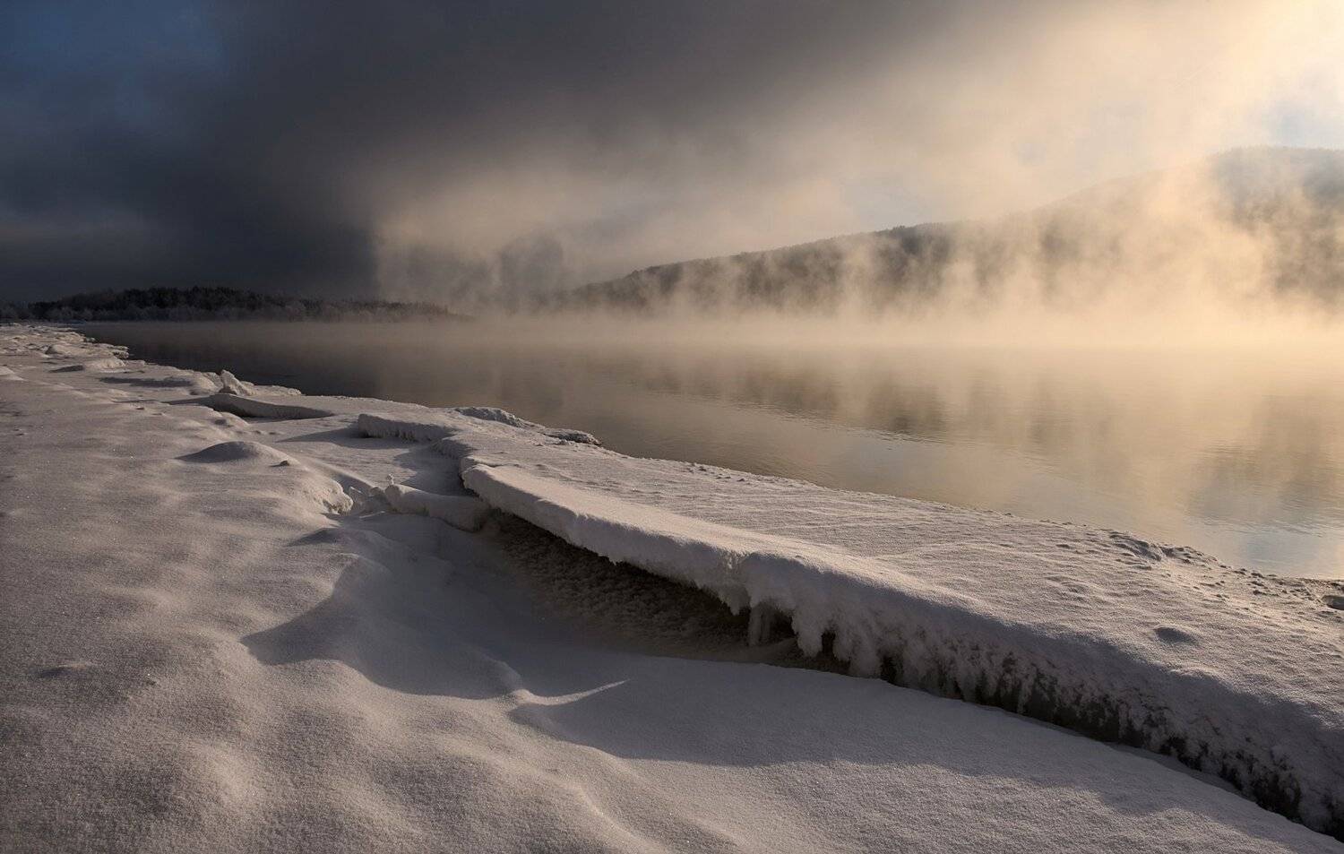 рассвет, берег, мороз, енисей., Марина Фомина