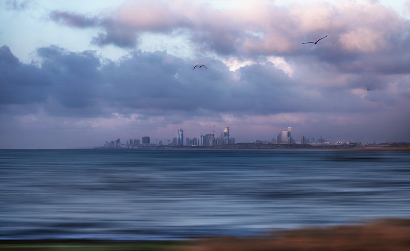 вечернее море фото превью