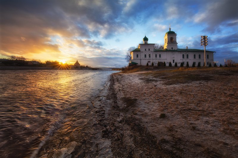 псков, рассвет, утро, зима Утро в Пскове фото превью