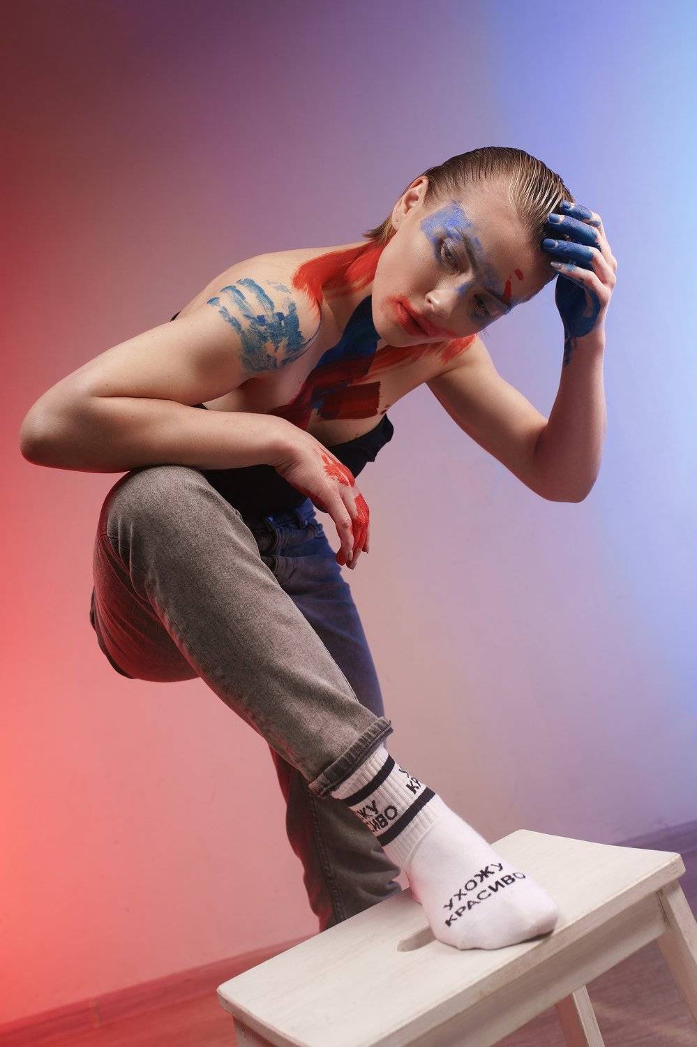 мейк, стрижка, коротко, краска, студия, Вадим Миронов