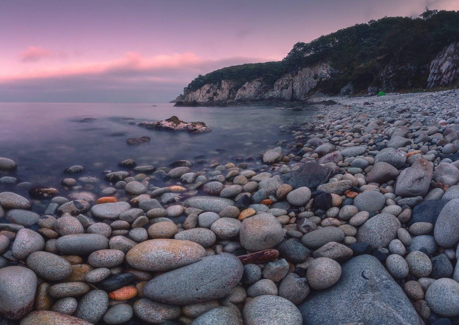 море, скалы, сумерки, камни, Андрей Кровлин