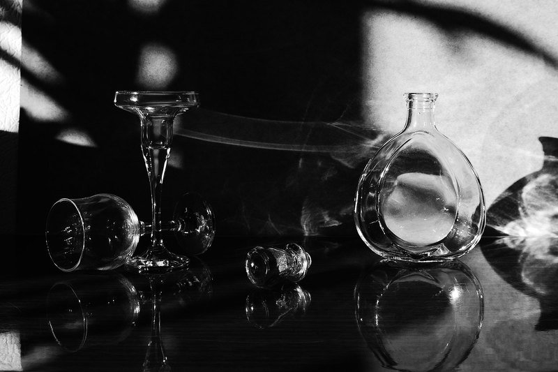 натюрморт, настроение, бутылки, стекло, still life, art, photos Диалог фото превью