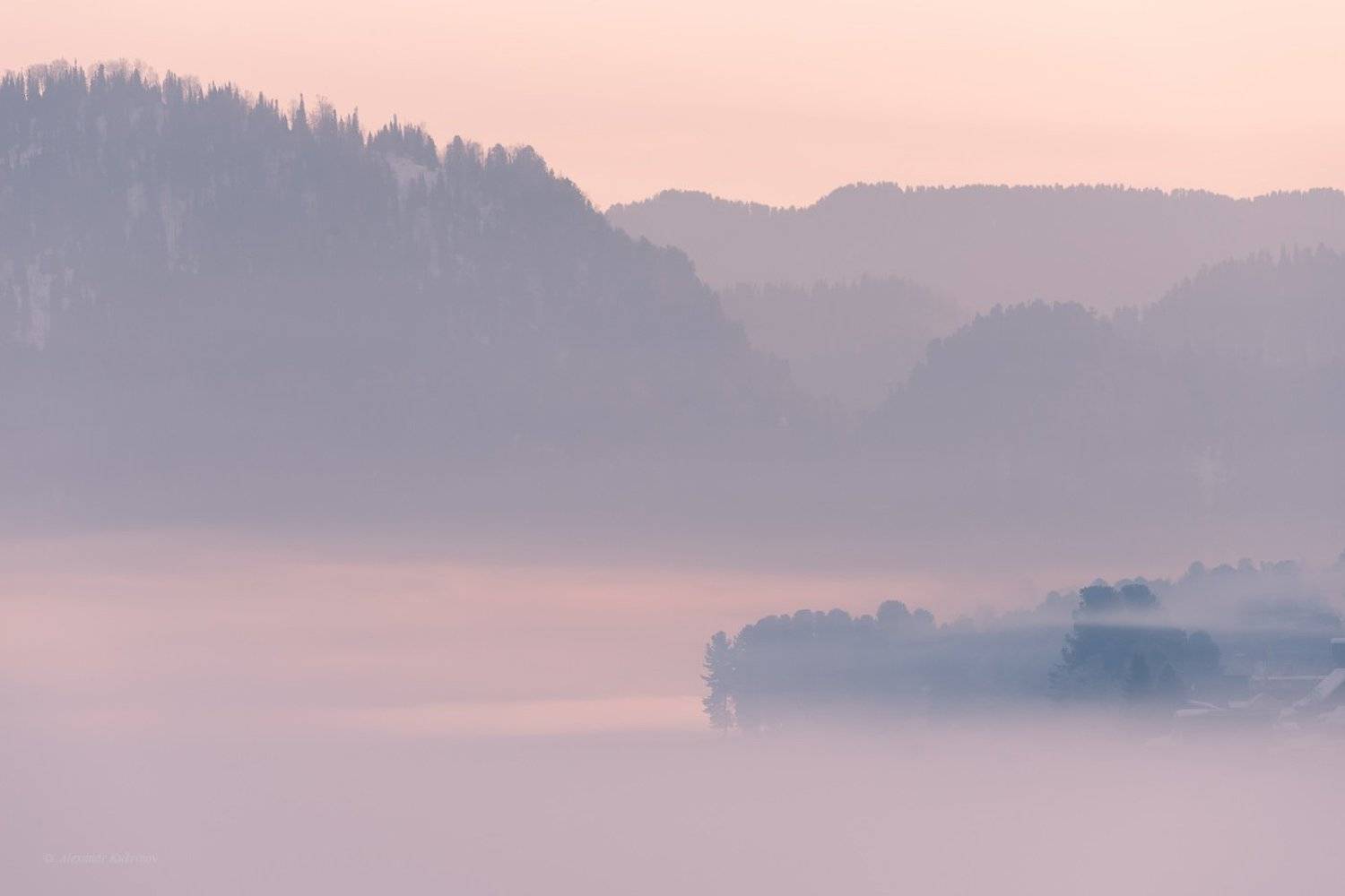 алтай,зима,пейзаж,рассвет,артыбаш,бия, Александр Кукринов