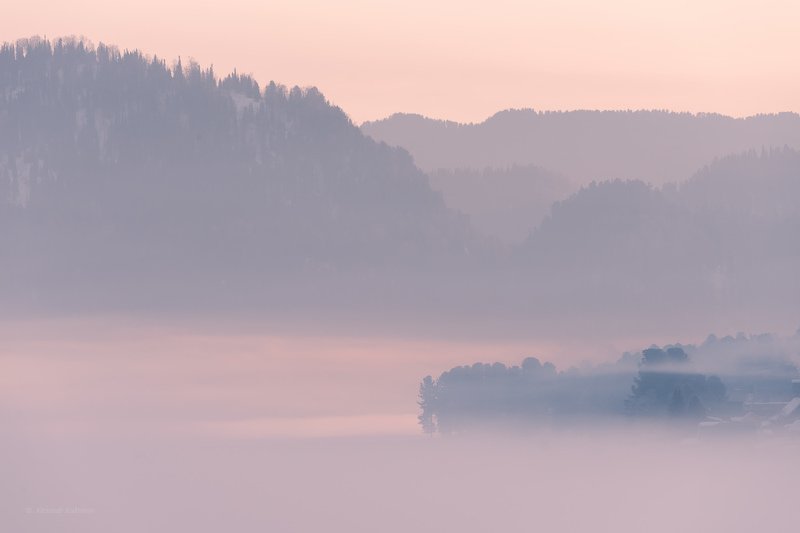 алтай,зима,пейзаж,рассвет,артыбаш,бия Предрассветная Бия... фото превью