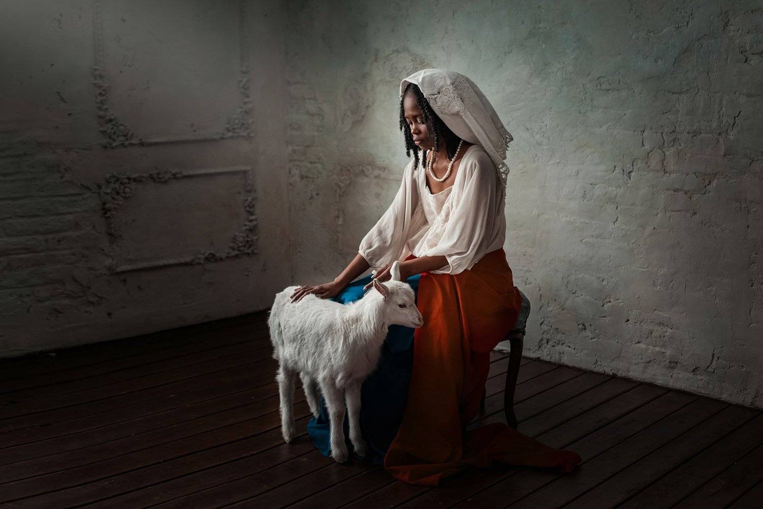 девушка, козленок, Оксана Пипкина