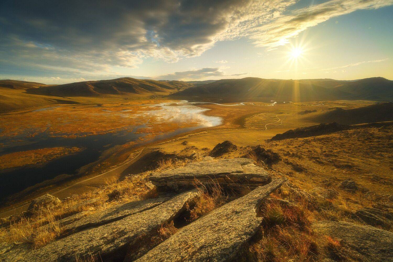 россия, иркутская область, байкал, озеро, тайга, закат, природа, пейзаж, заход солнца, река, осень, анга, устье, Оборотов Алексей