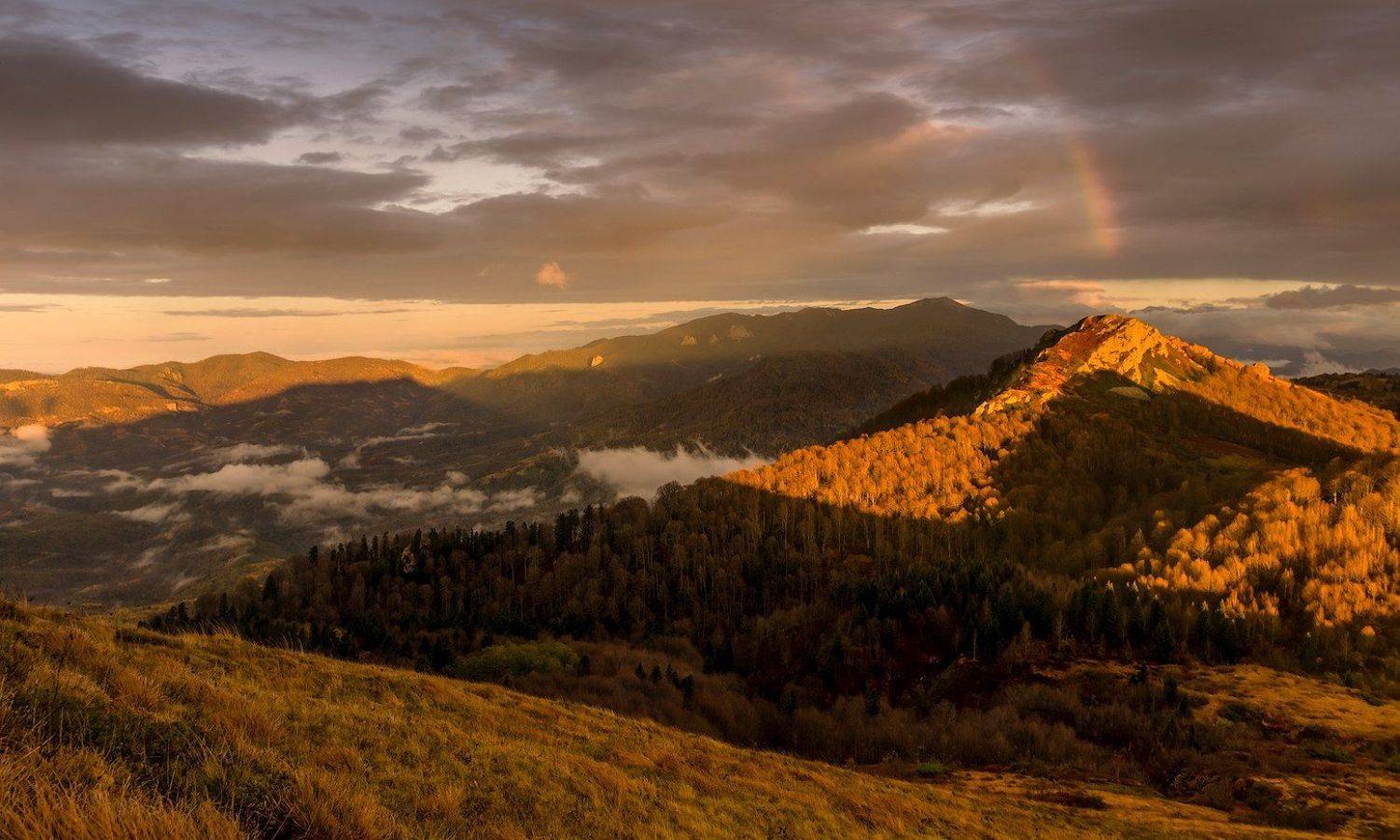 гкх, кавказ, закат, семиглавая ,ноябрь осень,вечер, ФЁДОР