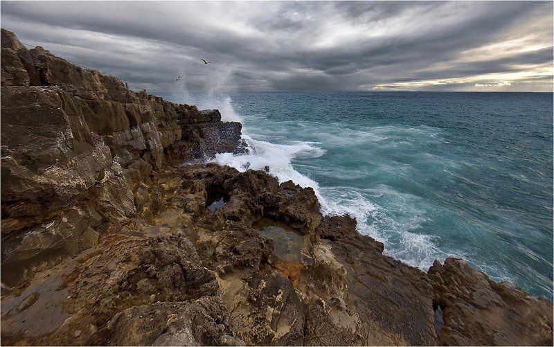 португалия, берег, атлантика, прибой мелодия прибоя фото превью
