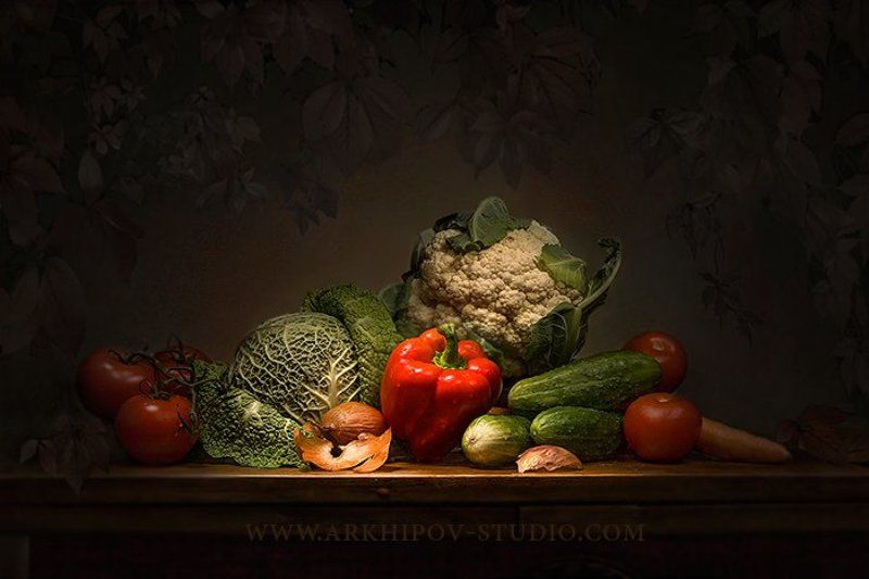 Автопортрет с овощами фото превью