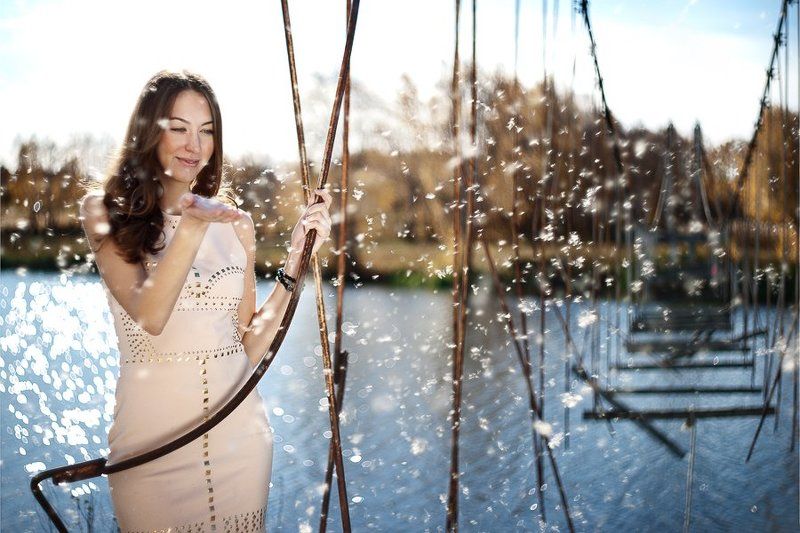 water, lake, morning, portrait, girl, city, people, building, woman, female, pretty, romantic, 50mm, sexy, bridge il ponte фото превью