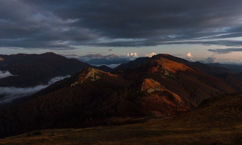 гкх, кавказ, закат,вечер батарейная , гора кашина , КОГДА ПОГАСЛИ КРАСКИ ДНЯ фото превью