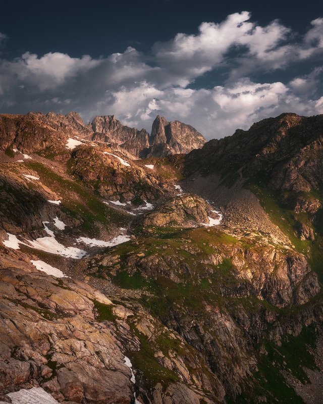 рассвет, горы, архыз, пейзаж, кавказ Зубы Кара-Джаша фото превью