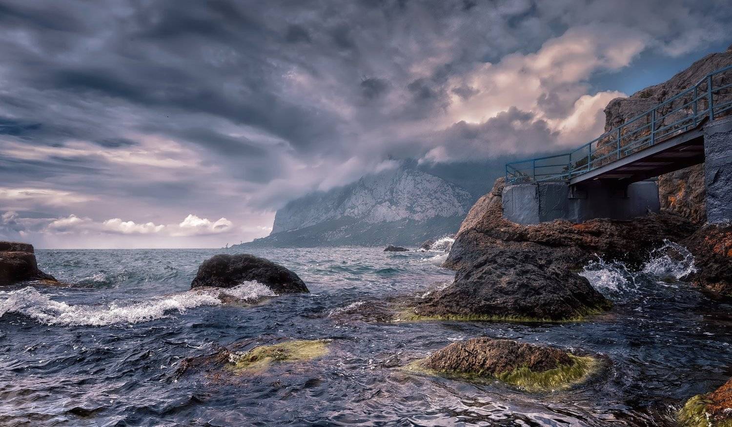 пейзаж,море,ветер,вода,волны,горы,камни, Тамара