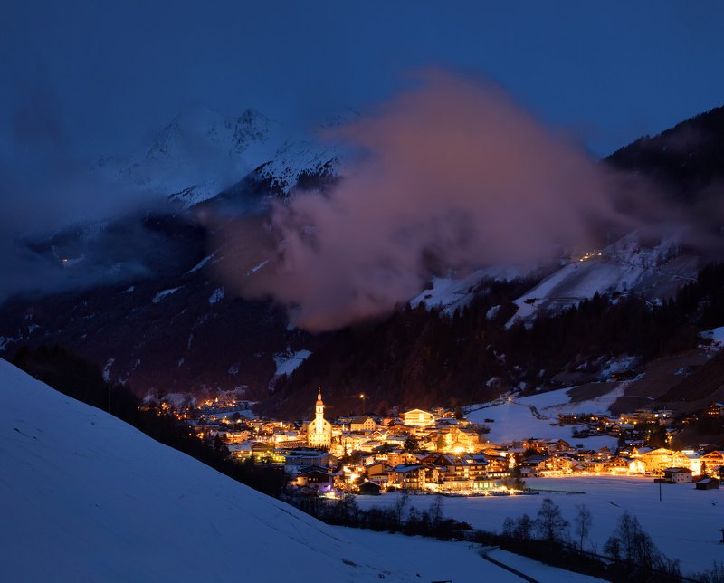 landscape, tree, panorama, fog Neustift im Stubaital фото превью