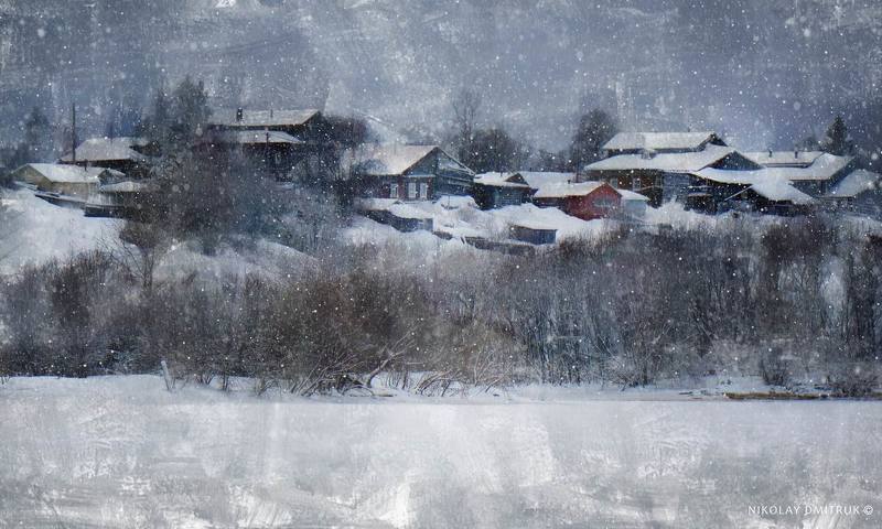 пейзаж снег. Исакогорка. 2020 фото превью