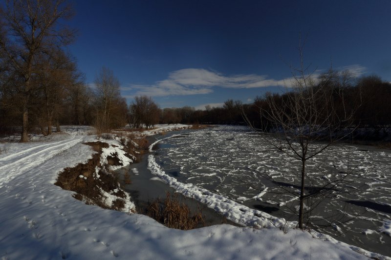 зима, мороз, снег, река, февраль Зима фото превью