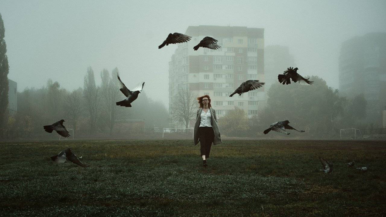 девушка, портрет, фото, город, осень, туман, tfp, Ведь Денис