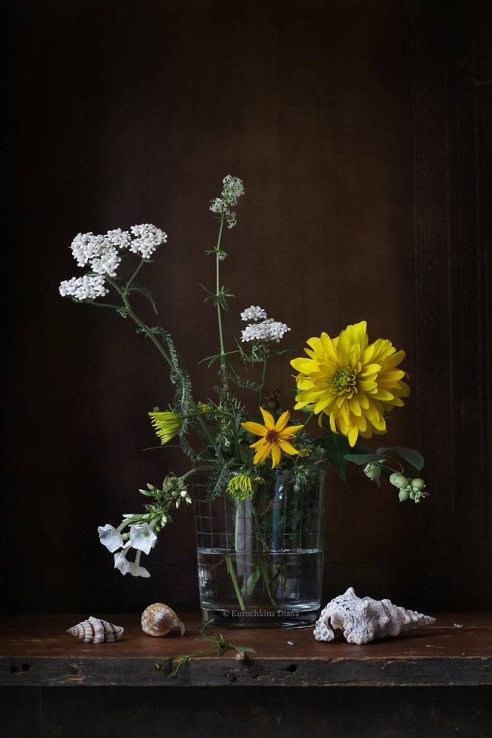 натюрморт, букет, цветы, желтые цветы, Курочкина Диана